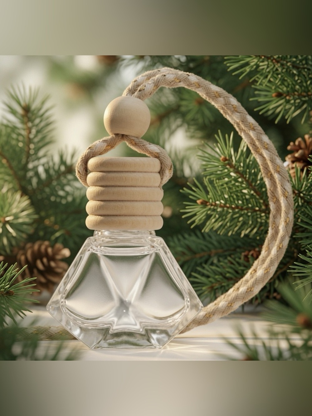 8ml Christmas Tree Balsam Pine Car Freshie Diffuser Hanging Glass